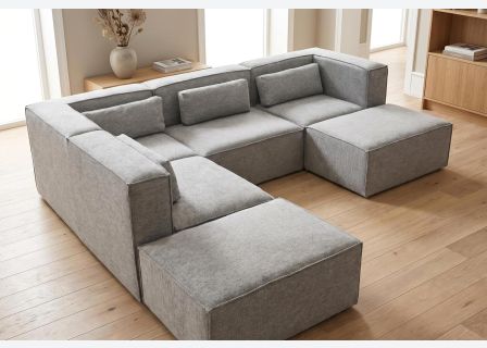 Doris Basket Weave U-shape Sofa