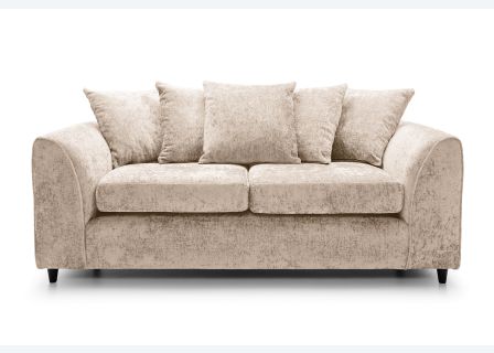 Harriet Crushed Chenille 3 Seater-Cream