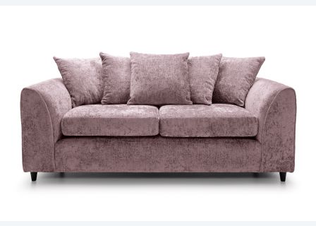 Harriet Crushed Chenille 3 Seater-Pink