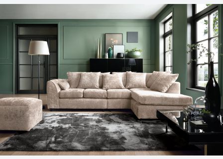 Harriet Large Crushed Chenille Corner Sofa