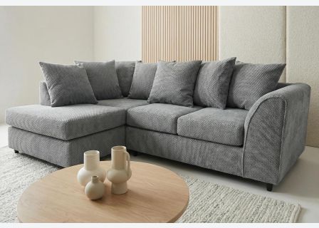 Jumbo Cord Corner Sofa Grid-Textured