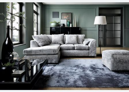 Harriet Crushed Chenille Corner Sofa - Left