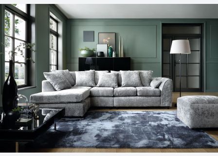 Harriet Large Crushed Chenille Corner Sofa