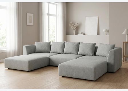 Tokyo Basket Weave Modular U-Shape Sofa