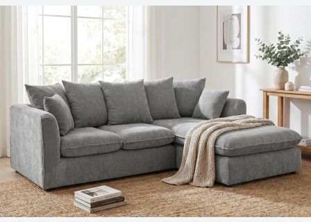 Lucas Velvet Chenille Right Facing Corner Sofa