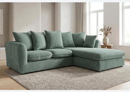 Lucas Velvet Chenille Right Facing Corner Sofa 