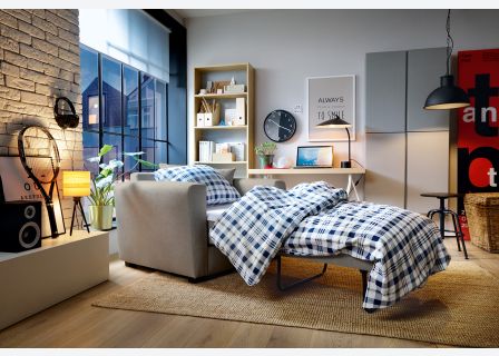 Olly Single Sofa Bed -Sand