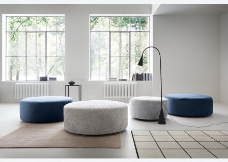 Ingrid Chenille Large Swivel Footstool