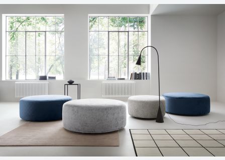 Harriet Crushed Chenille Large Swivel Footstool