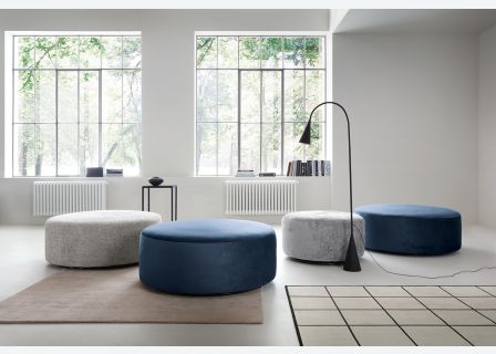 Harriet Crushed Chenille Swivel Footstool