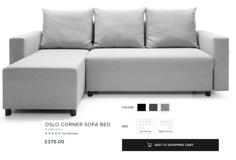 CHEAP CORNER SOFA BED? OSLO AT £375!