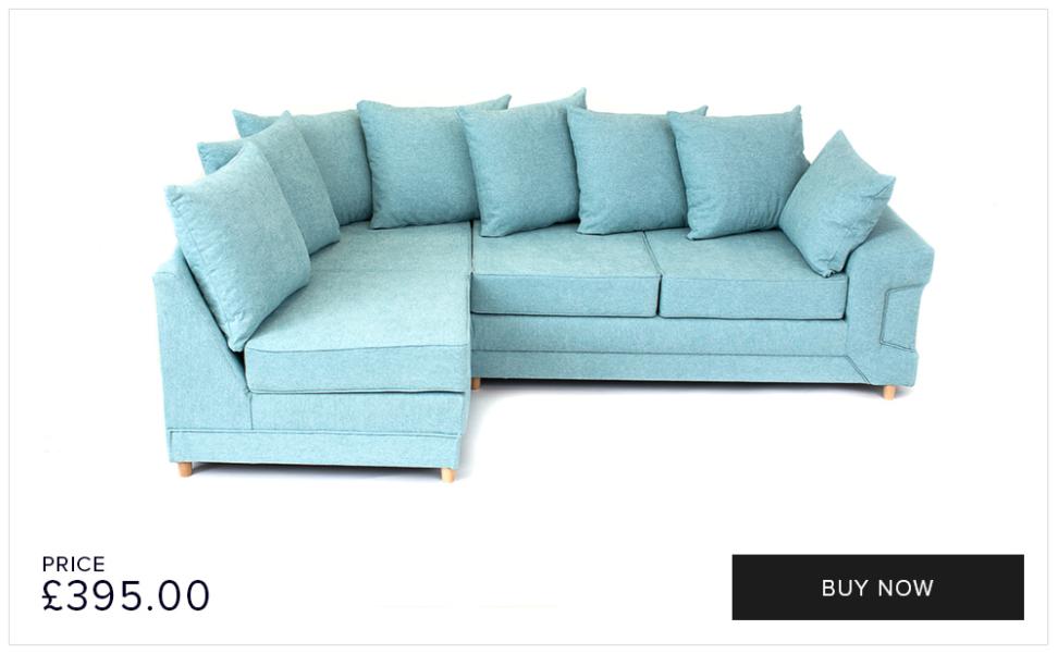 OUR BRILLIANT BLUE CORNER SOFAS!